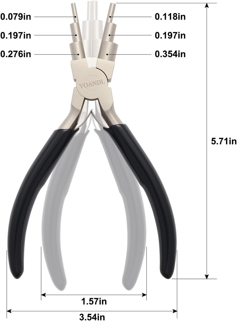 YQANDL Jewelry Making Tool - High-Carbon Steel Bail Making Pliers with 2-9mm Adjustable Looper, Professional Wire Looping Tool for Earrings, Rings & Crafting (Multi-Functional Design) Jewelry Pliers - Image 2